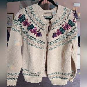 Vintage Northern Reflections Cotton Embroidered Cardigan